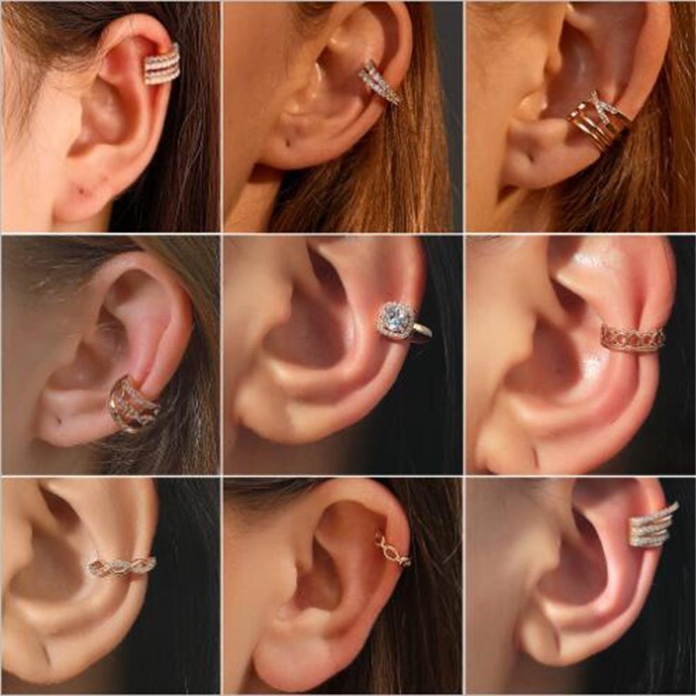 Nanas CZ Cuff Earrings Fashion Hadiah Perhiasan Tanpa Tindik Tanpa Tindik Anting Tindik