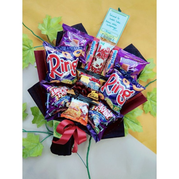 Buket Snack, Snack Bouquet, Buket Ciki, Buket Coklat, Hadiah Wisuda, Buket Wisuda Murah, BungaWisuda