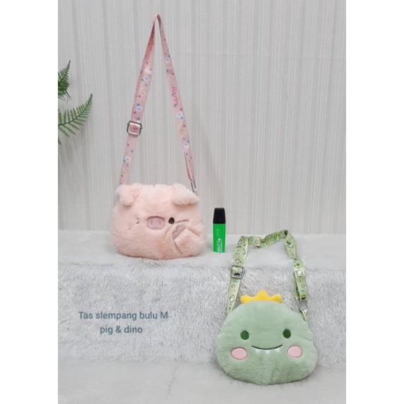 Tas selempang bulu motif / Sling bag animal