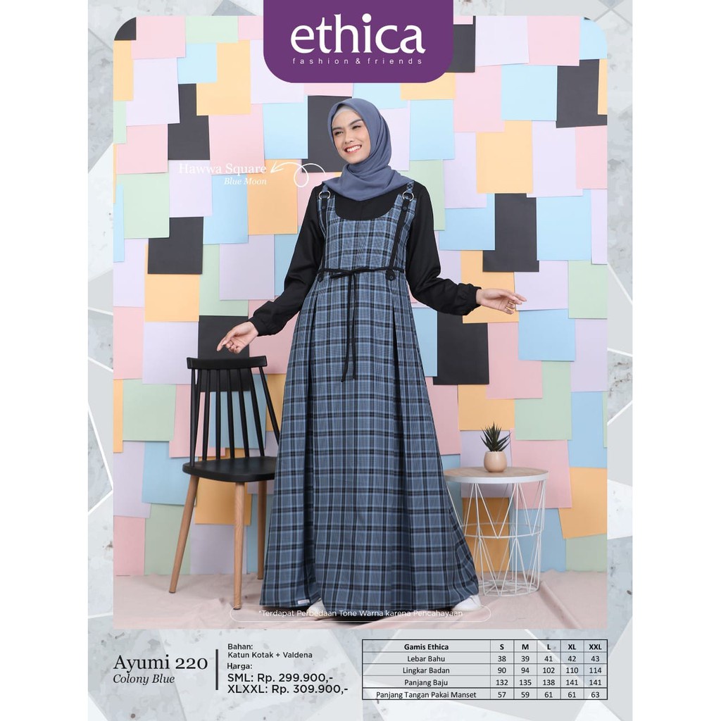GAMIS TERBARU 2021 ETHICA AYUMI 220 COLONY BLUE