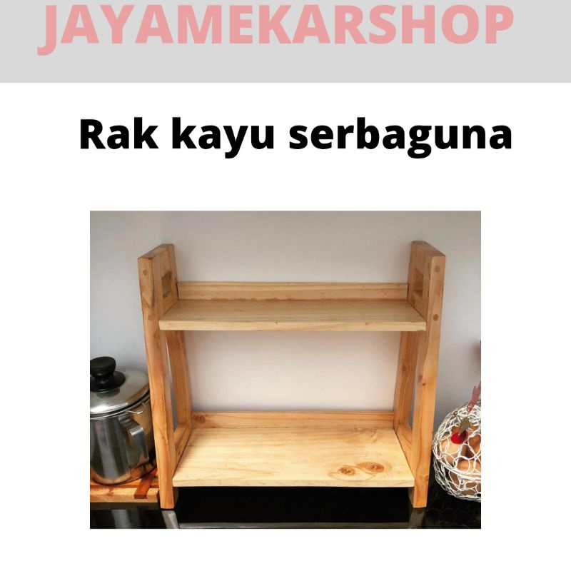 Rak kayu serbaguna / Rak bumbu dapur /Rak skincare