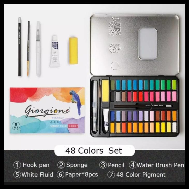 

BISA COD GIORGIONE 48 COLORS SOLID WATERCOLOR BOX SET TERBAIK 11