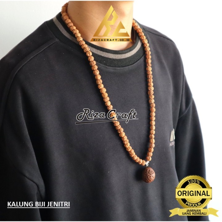 Kalung Pria Wanita Biji Jenitri Genitri Rudraksha Asli