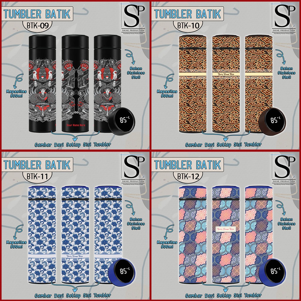 Botol Minum Motif Batik Tumbler Batik Indonesia
