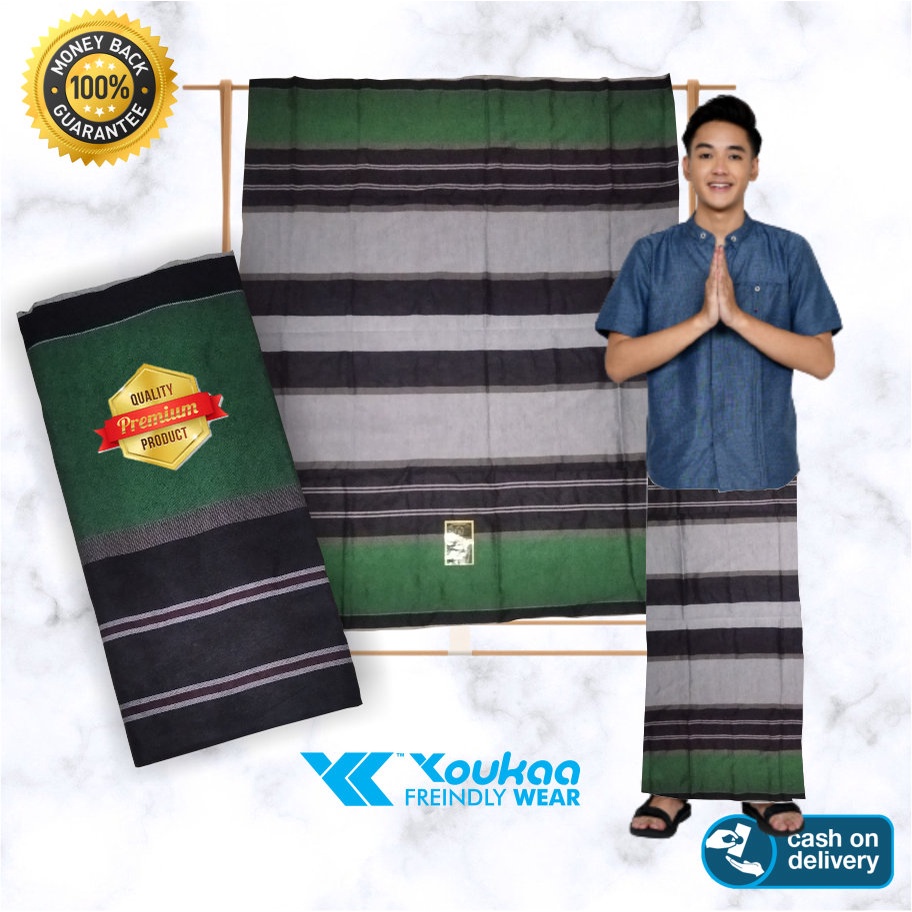 Sarung Sholat Pria Dewasa Motif Tenun Garis Salur Youkaa