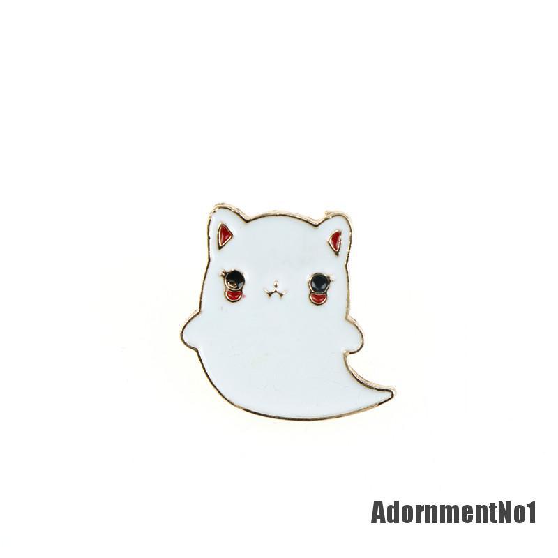 (Adornmentno1) 1pc Bros Pin Enamel Desain Kartun Kucing Hantu Lucu