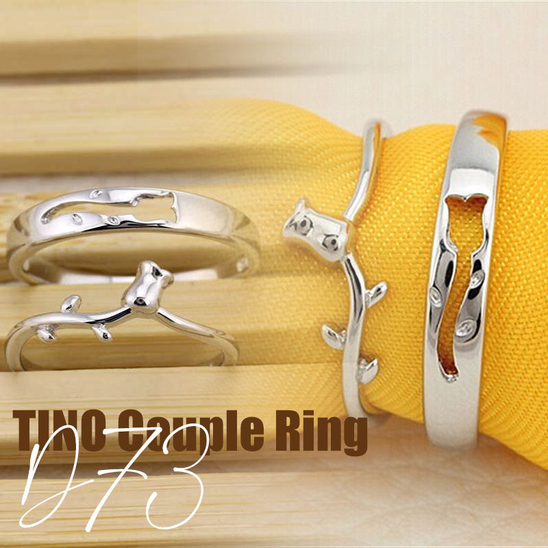 TTCR-RRD73 TINO-TINO Cincin Couple Titanium Perak 925 Cincin Lamaran Premium Adjustable/Cincin Lamaran Murah