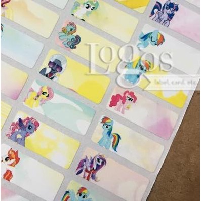 

➬ My Little Pony SMALL. Label nama waterproof Hasbro figurine kuda poni ➧