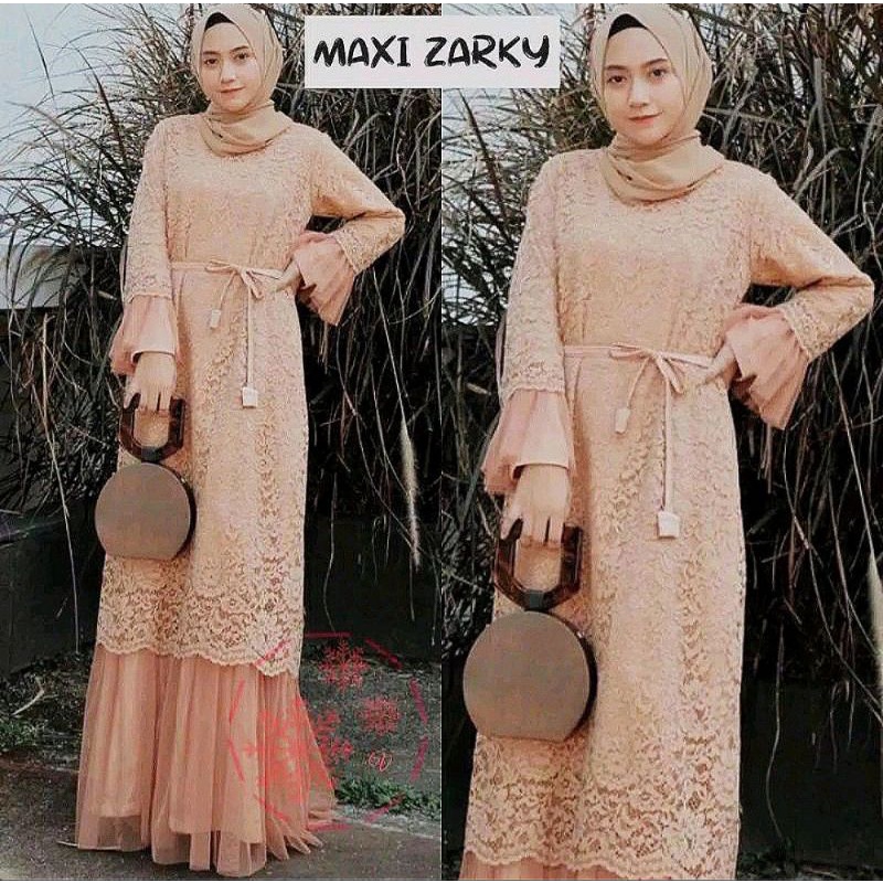 GAMIS MAXI LARKY BRUKAT / GAMIS BRUKAT PESTA / GAMIS KONDANGAN / GAMIS BRUKAT MURAH / GAMIS MEWAH