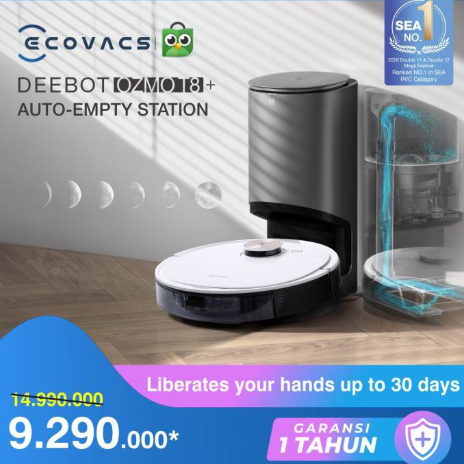 Combo Ecovacs DEEBOT OZMO T8 + Auto Empty Station Robot Vacuum Cleaner