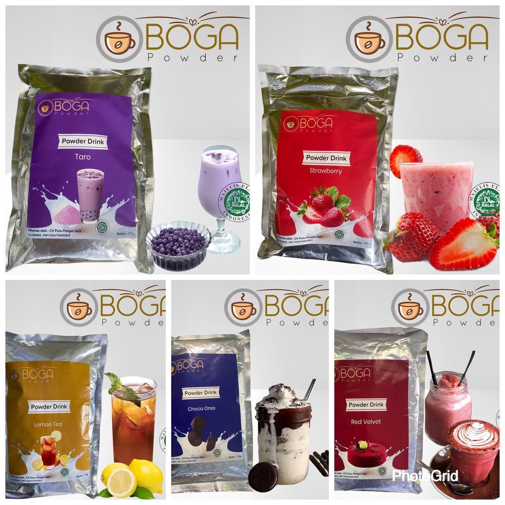 

30 Varian rasa Powder Drink 1 kg Boga Powder. Sebuk Minuman Premium