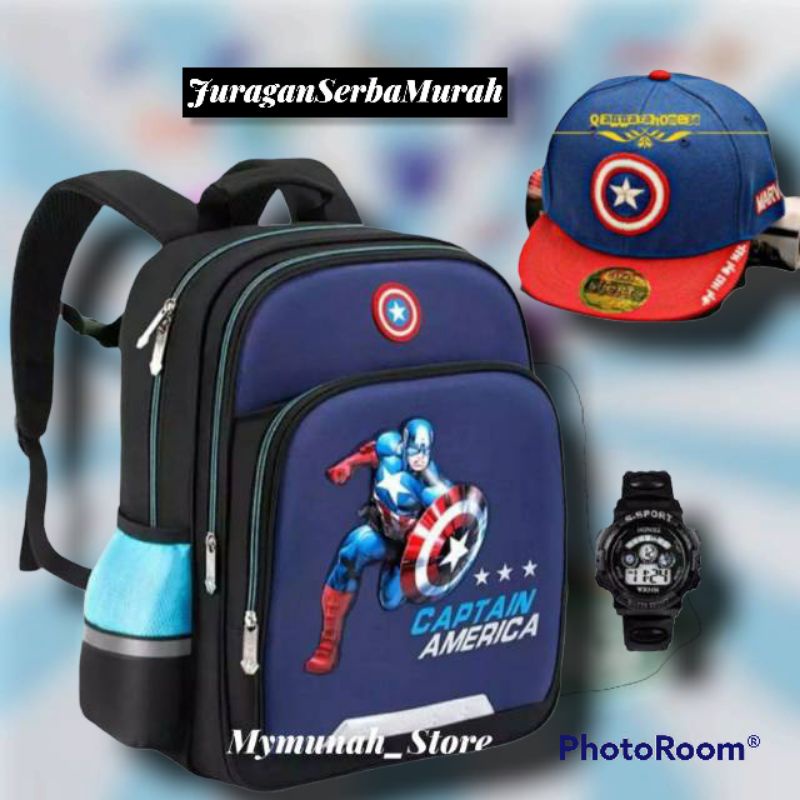 Tas Ransel Sekolah Anak Laki-laki Karakter Spider-Man SuperHero Murah