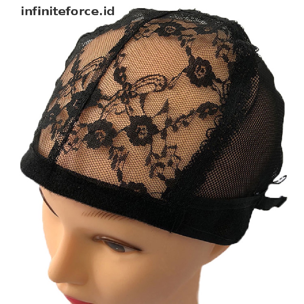 Infiniteforce.id Topi Lace Mesh Cover Kepala Adjustable Untuk Wig