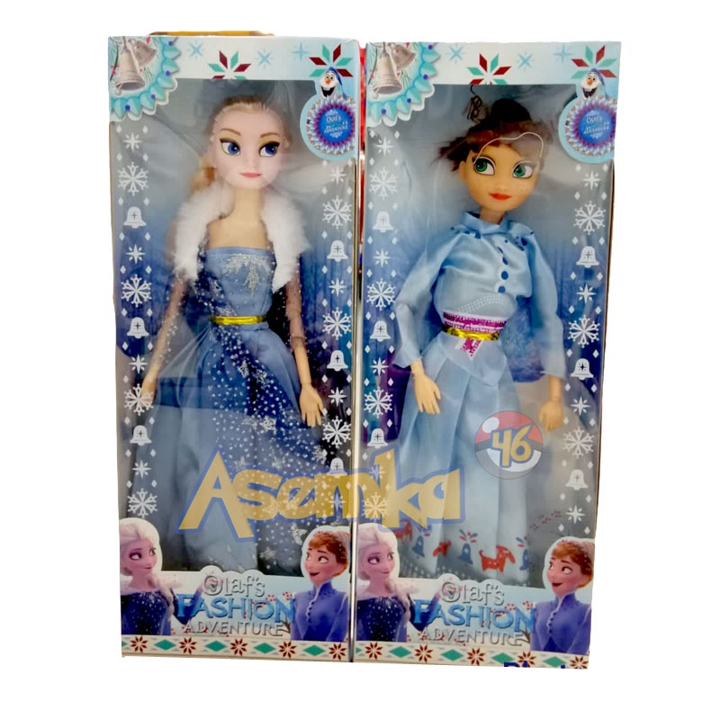 [COD] Mainan Koleksi Anak Cewek Boneka Berbi Barbi Berbie Frozen Elsa Anna Sepasang Tinggi 27cm [ASE
