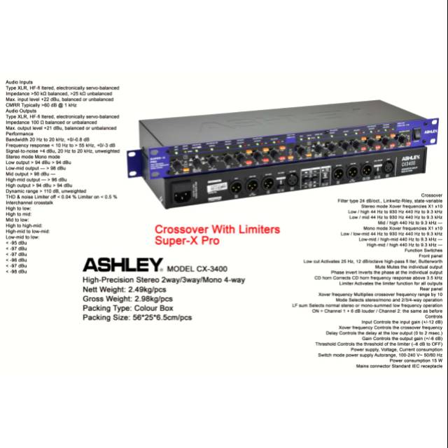 Crossover Plus Limiter Ashley CX3400 Super - X Pro Original