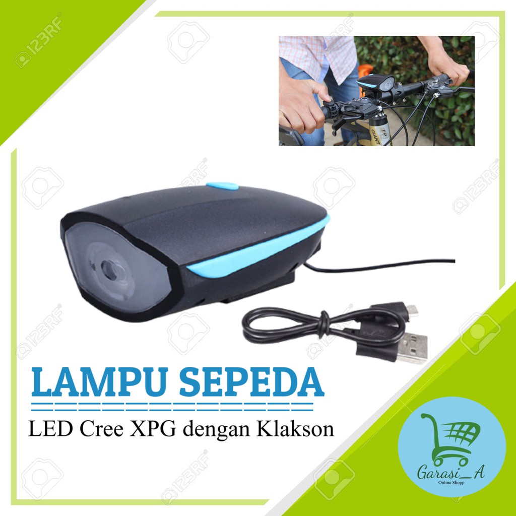 Lampu Sepeda & Klakson / TaffLED Lampu Sepeda / LED Cree XPG dengan Klakson