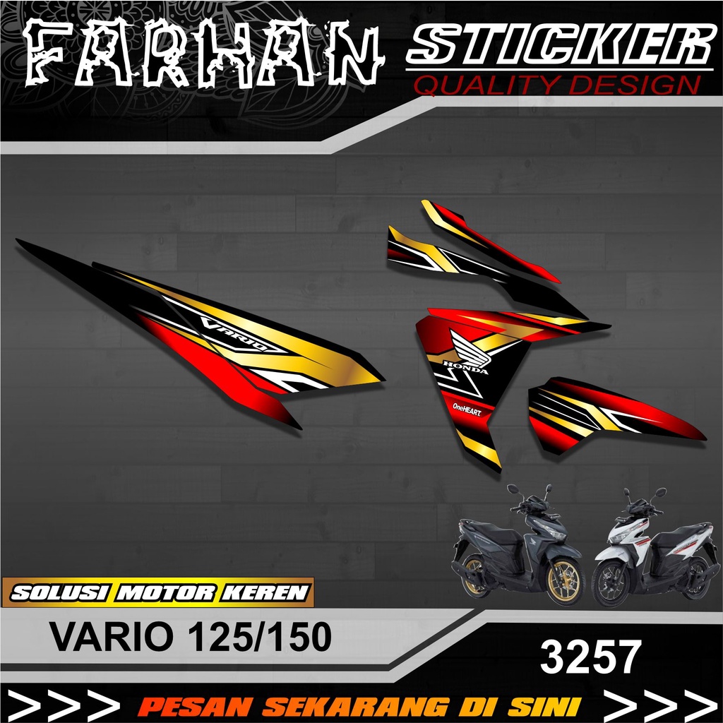 (COD) STRIPING STICKER VARIO 125-150 OLD 2015-2017 DESAIN GOLD EMAS RACING SEMI FULL