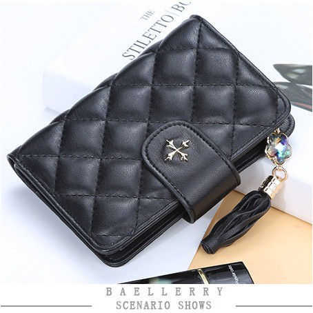 DOMPET WANITA BAELLERRY ORIGINAL HITAM KULIT LIPAT KECIL IMPORT MURAH PREMIUM BRANDED HAYES WA130B5