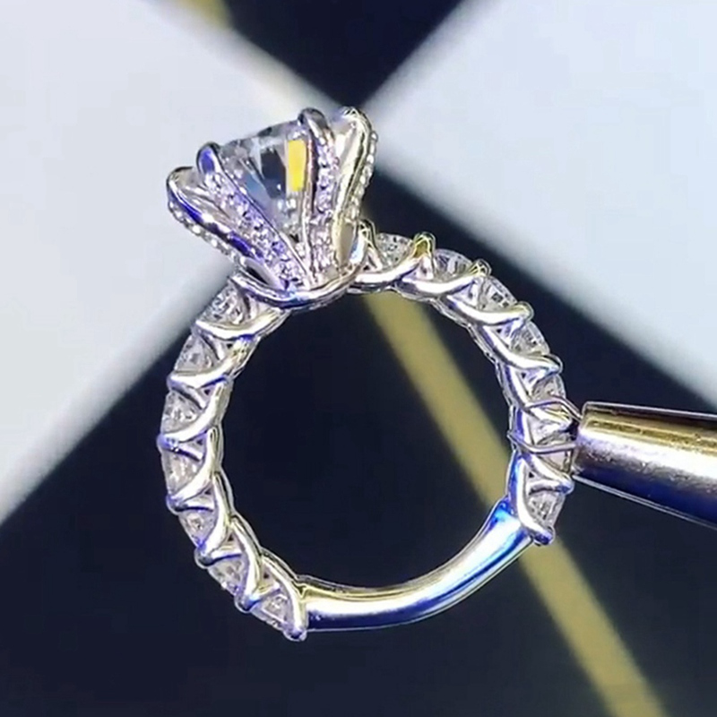 Cincin Bahan 925 Sterling Silver Aksen Berlian Gaya Vintage Untuk Pernikahan
