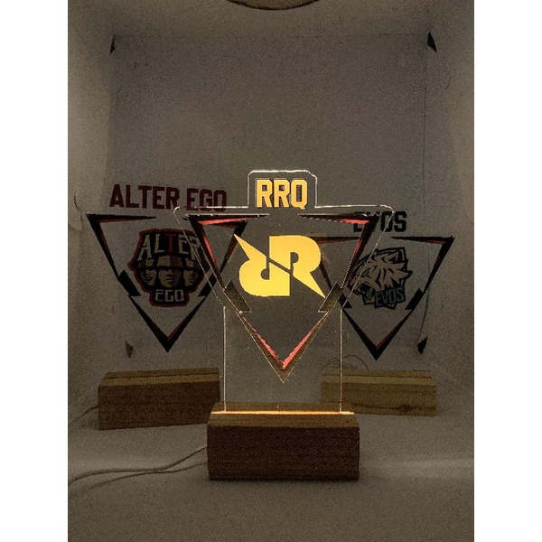 CUSTOM lampu hias akrilik akrillik 3D custom logo hadiah kado ulang tahun , tim e sposrts evos , rrq , alter ego , geek fam , genflix , gpx , aura , onic , bigetron mobile legends , MLBB ,