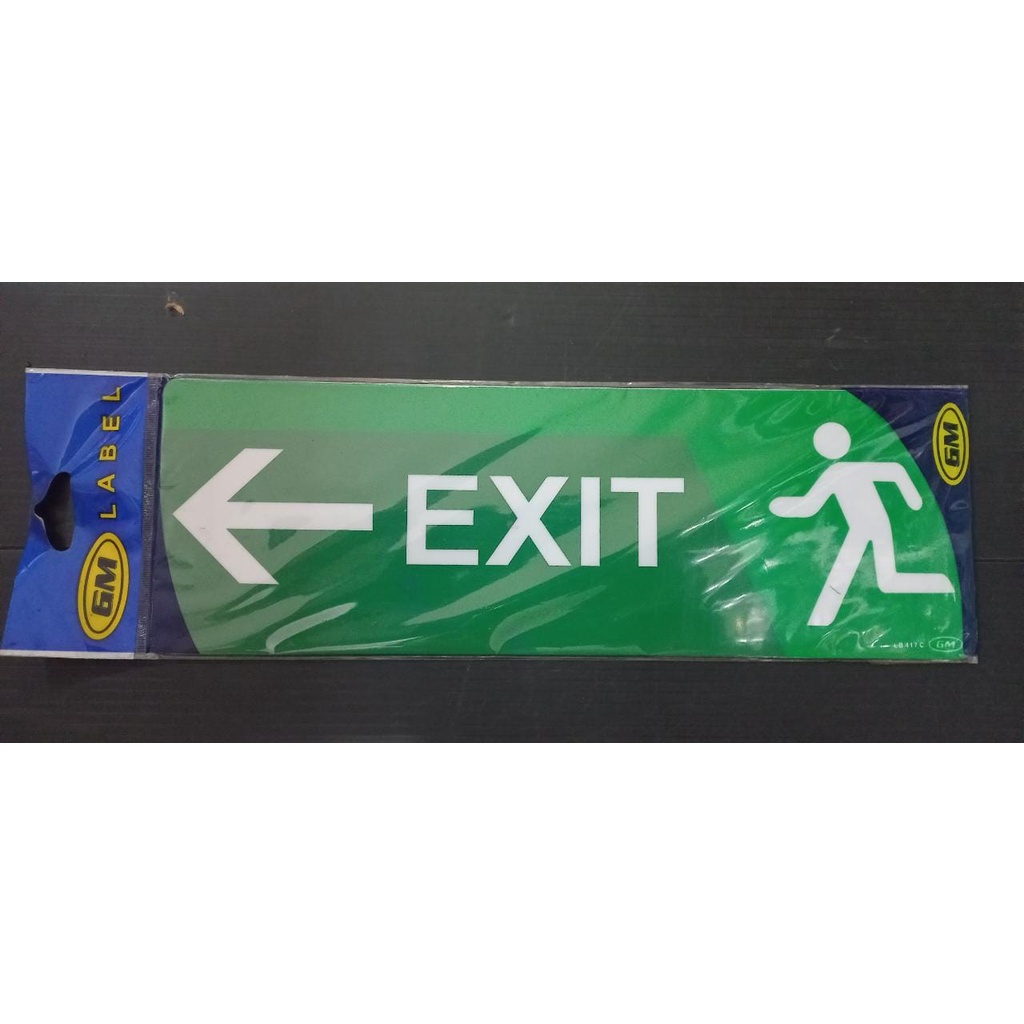 

Label GM EXIT LB 416 C uk 30x10 cm/Label EXIT uk 30x10 cm / Label Plastik GM