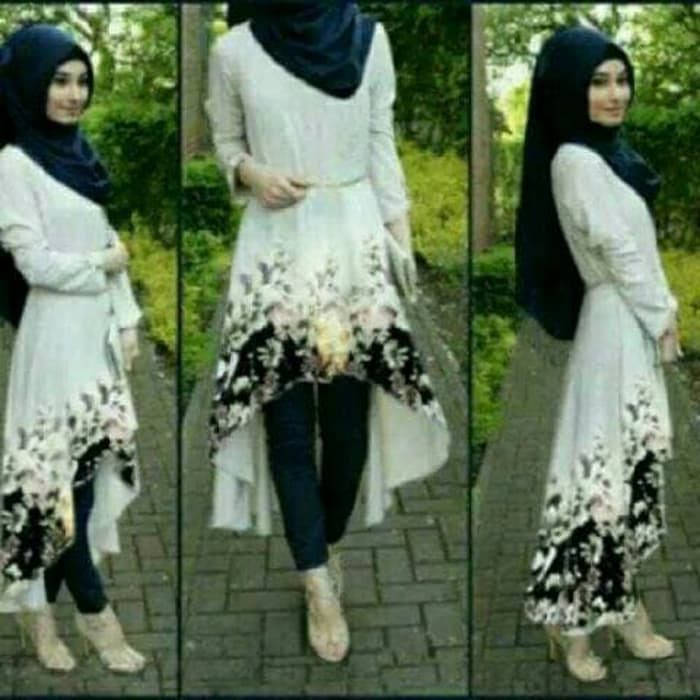pakaian Gaun muslim ibu islami aop d setelan st hijab muslim hj safira chick / baju wanita celana un