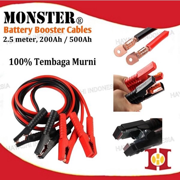 Kabel Jumper Aki Booster Cable Accu Jumper Starter Mobil Truk Tembaga