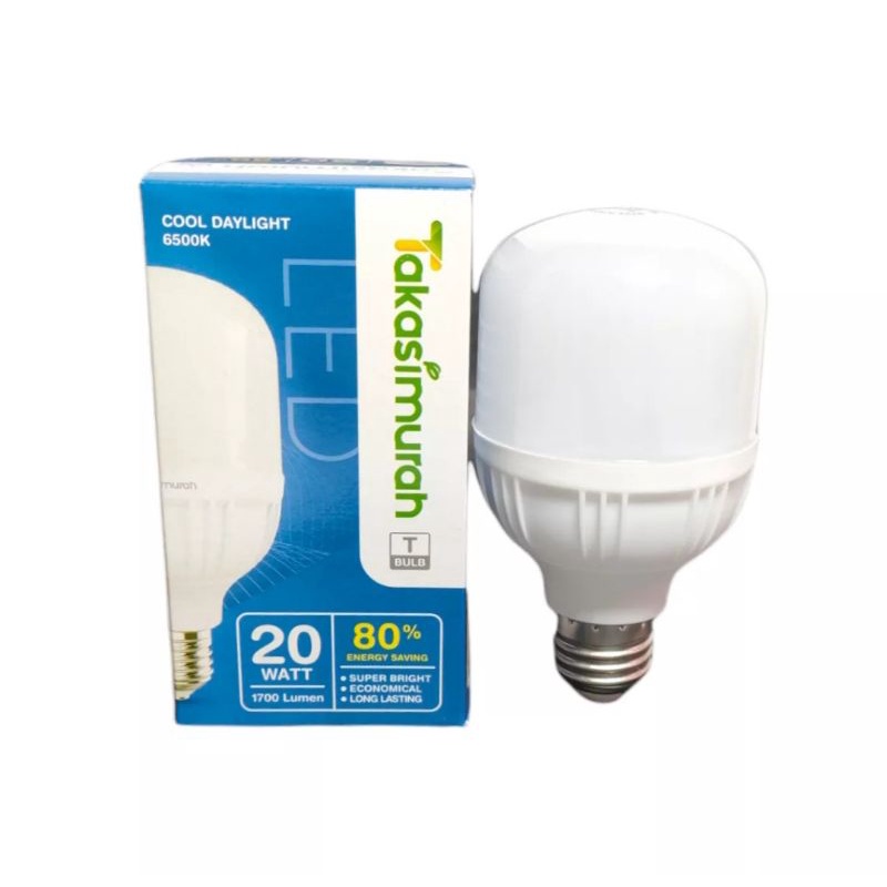 Takasimurah Lampu LED Bulb T 20Watt - Putih Murah Terang