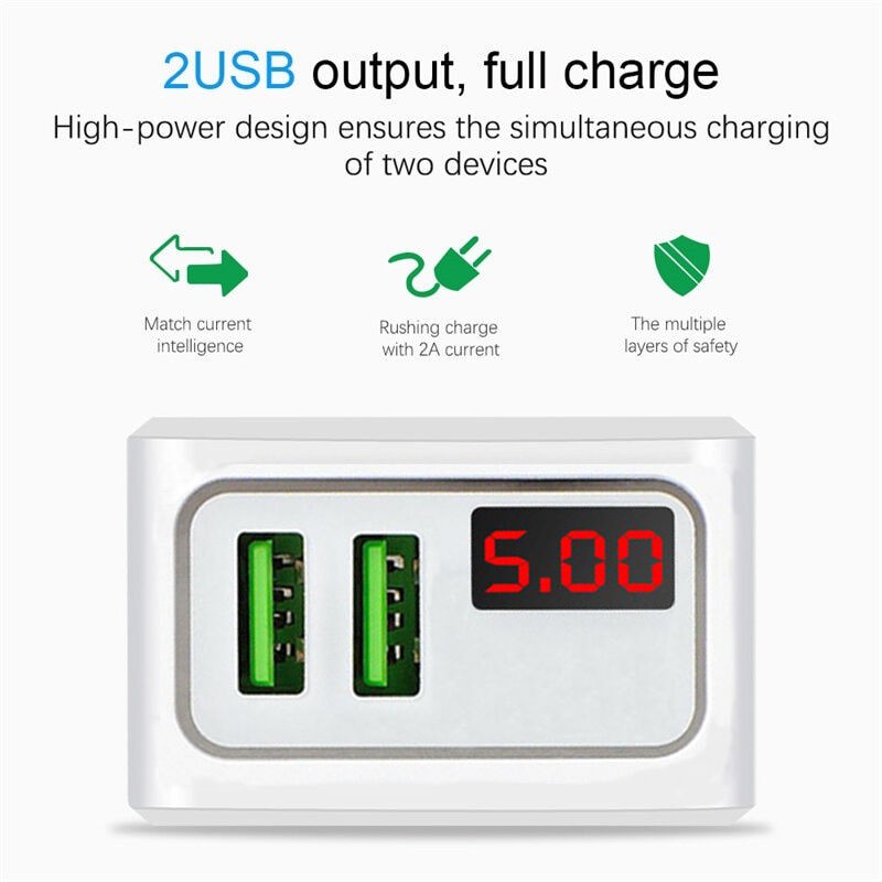 Fast Charger 2 USB LED ORIGINAL 100%