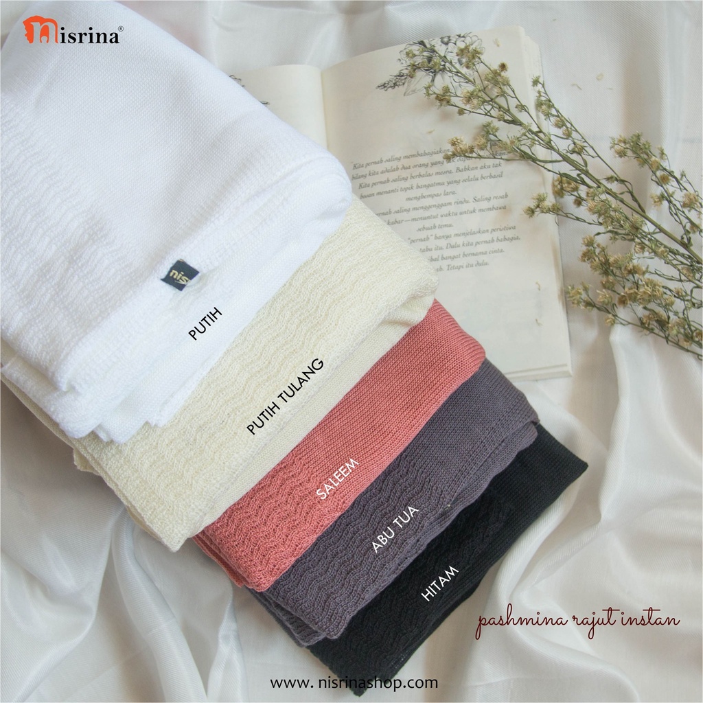 Nisrina Fashion Muslim Pashmina Instan Rajut Polos-7