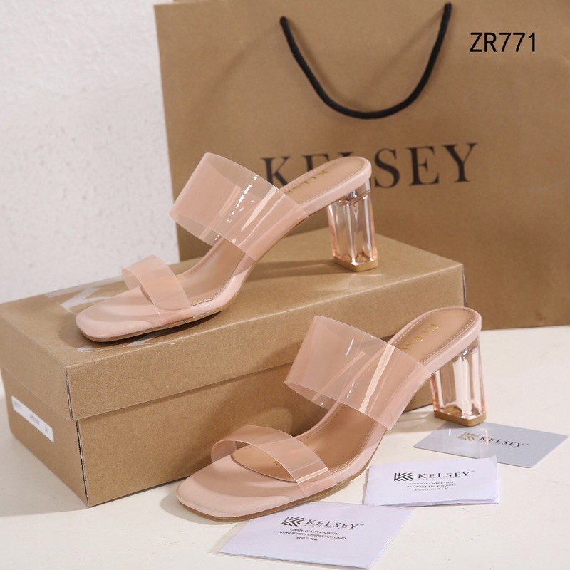 Sandal Heels Hak Kaca 7,5cm  Kelsey ZR771