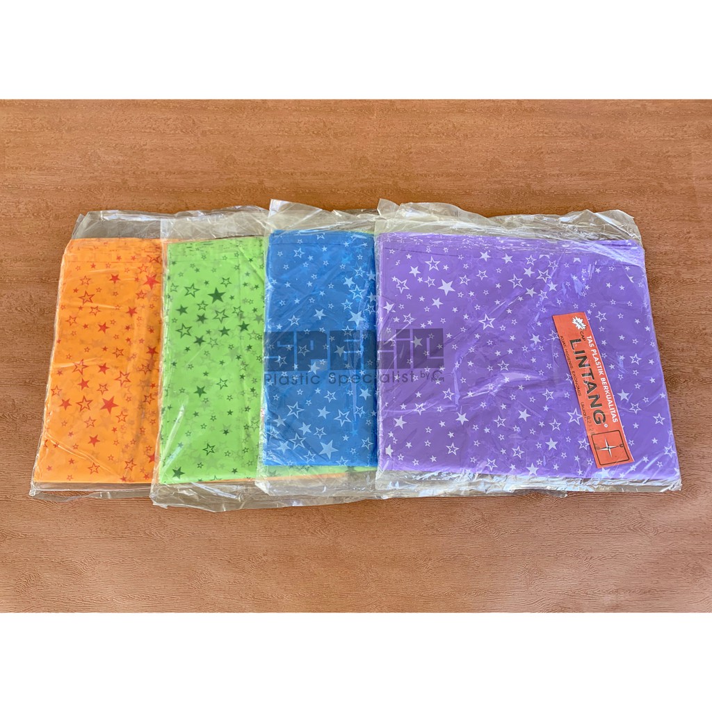 HD Kresek Motif Bintang Ukuran Sedang 28 / Kantong Kresek Motif Bintang / Kresek Motif Ukuran 28