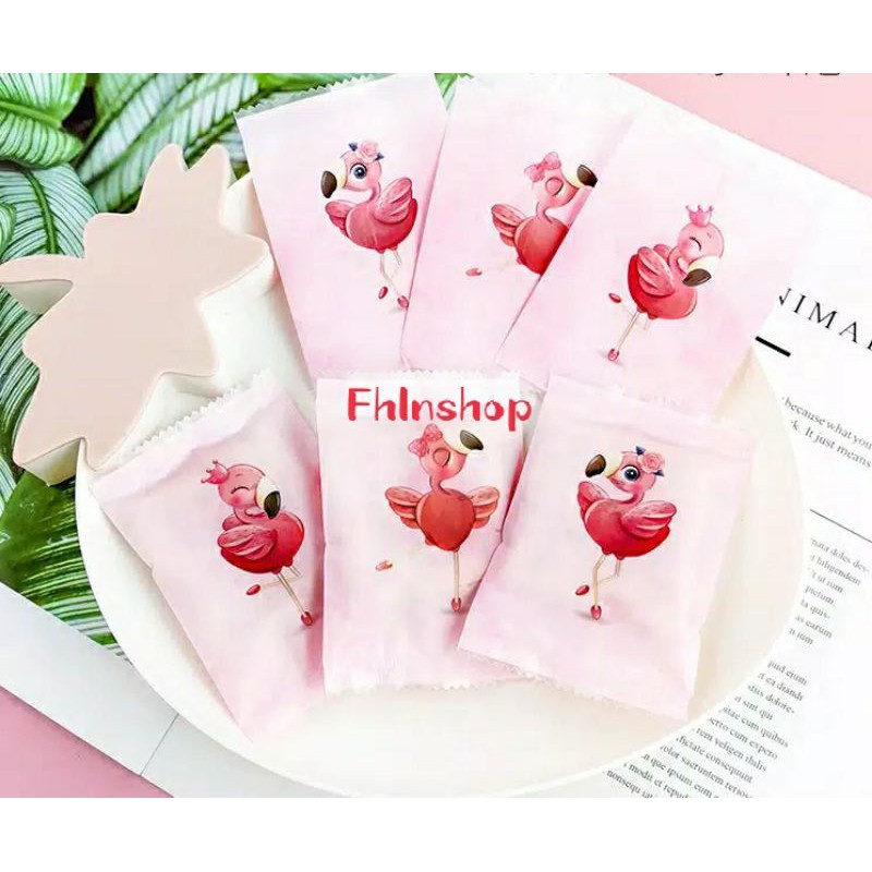 

10pcs kantong plastik nougat/ cookies bag candy/souvenir flamingo