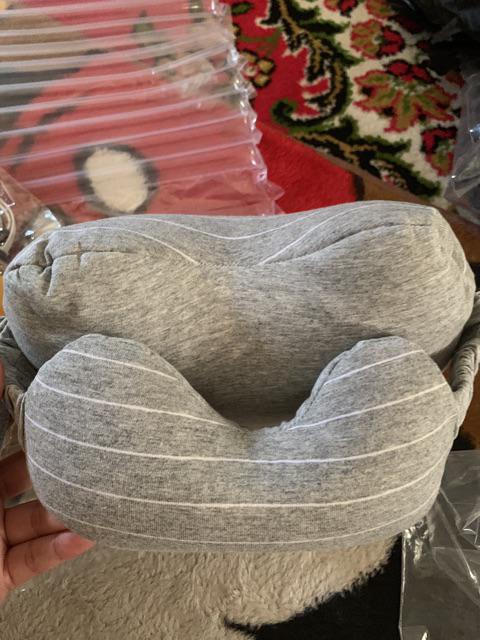 [logu] Bantal Leher Dengan Penutup Mata, Bantal Leher Travelling, Neck Pillow