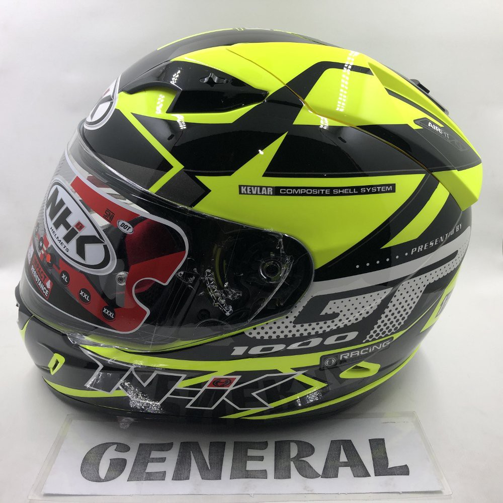 Helm NHK GP 1000 GP1000 Motif Star Yellow Fluorecent Silver Kuning Flo Perak Bagus