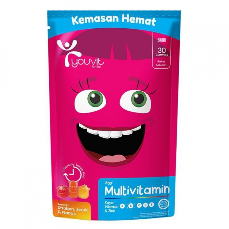 Youvit Gummy Multivitamin Anak 30 Days - Rasa Mix