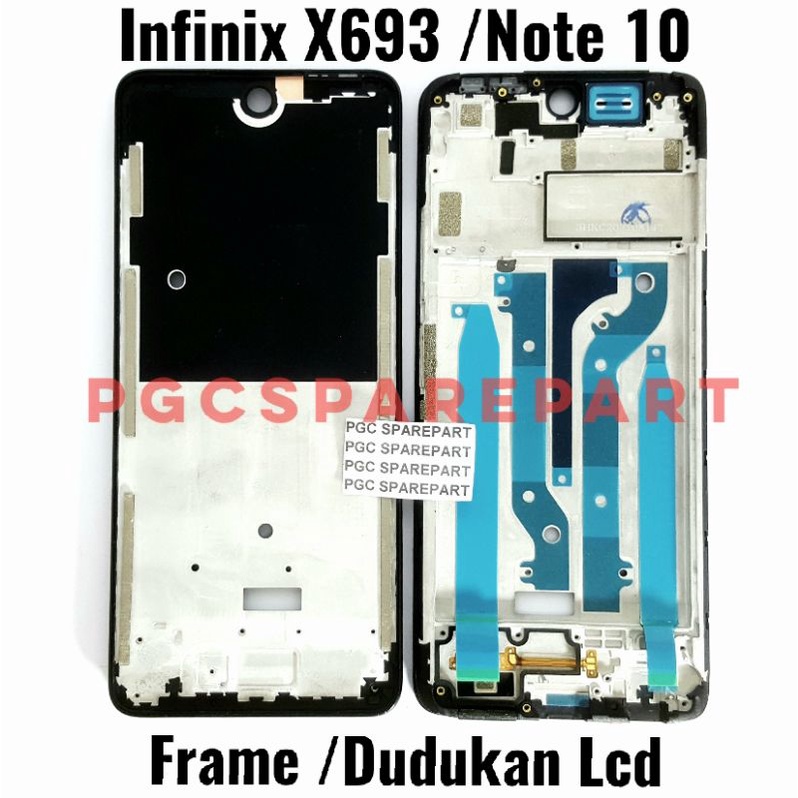 Original Frame Tulang Tengah Infinix X693 / Infinix Note 10 - Bezzel Bezel Bejel Tempat Dudukan Mesi