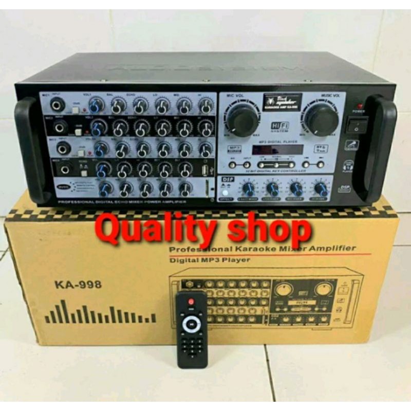 POWER MIXER BLACKSPIDER KA988 BLUETOOH USB DSP PROSESOR BBE 750 X 2 WATT