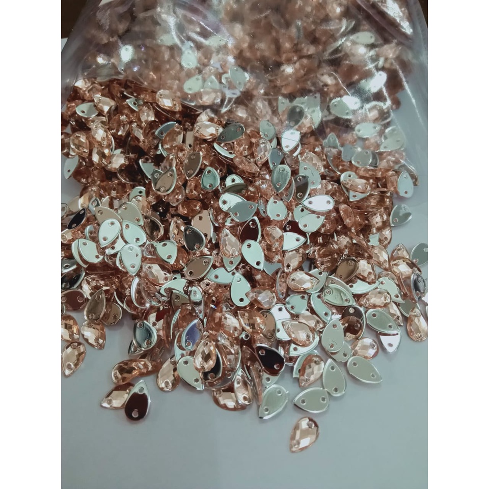 DIAMOND/PERMATA KACA AKRILIK BENTUK TETES ECER *E21 4*