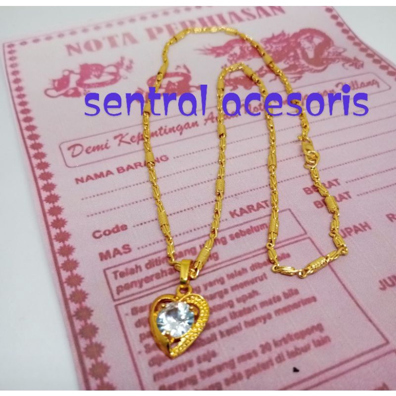 Promo...paling laris kalung fre liontin love mata yang sangat mewah asli titanium Anti luntur