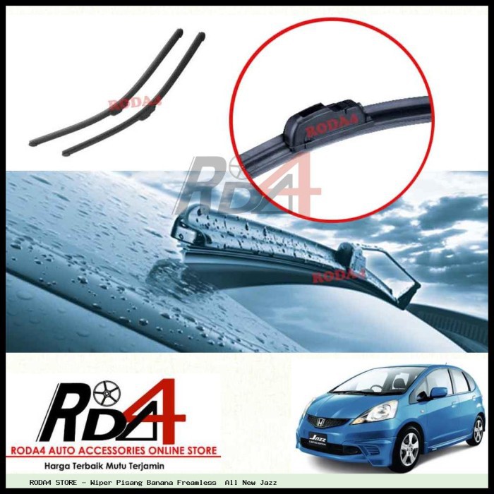 Wiper Mobil All New Jazz 22 16 Frameless Banana 1 Set 2 Pcs