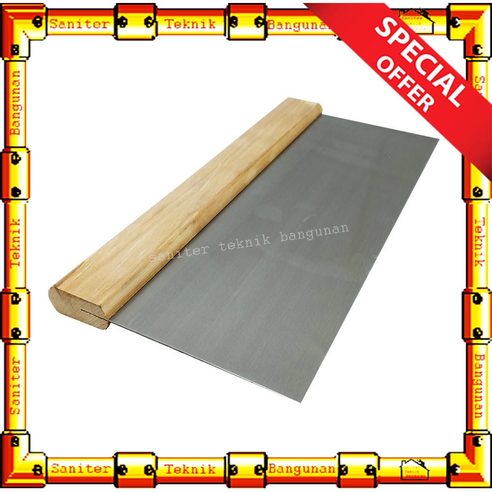 Kape Gypsum Plat Besi Gagang Kayu 6&quot; 8&quot; 10&quot; Inch Warlock Kape Kerok