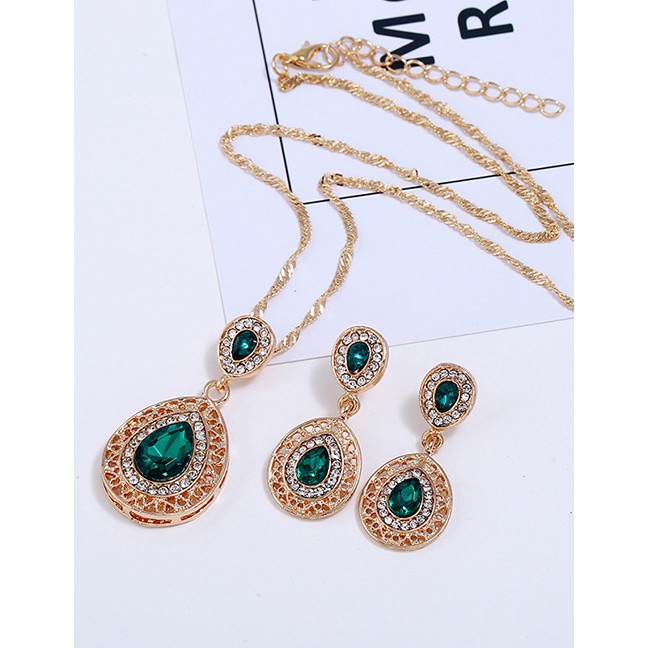 LRC Perhiasan Set Fashion Waterdrop Shape Decorated Jewelry Sets