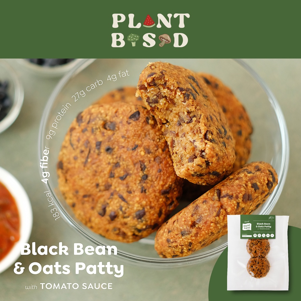 

Dapurfit Plant-Based | Black Bean & Oats Patty with Marinara Sauce