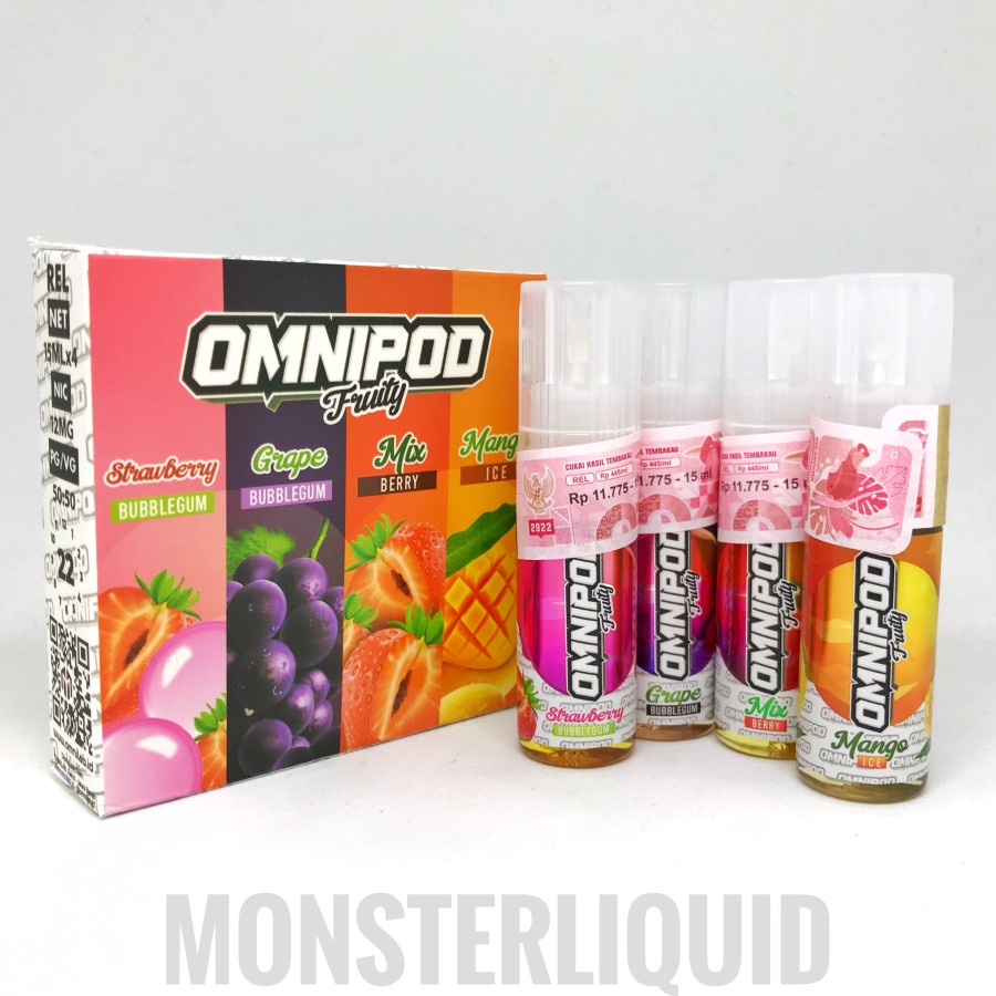 PODS OMNIPOD FRUITY PACK BY OMNILAB 12MG 4 X 15ML