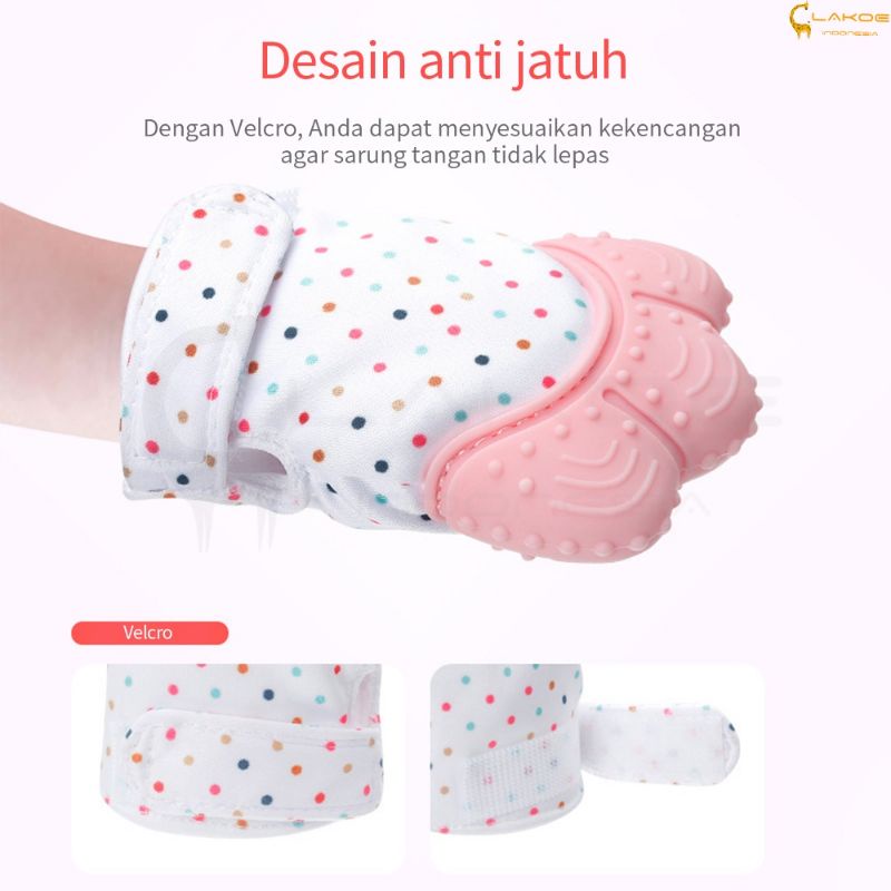 Sarung Tangan Gigitan Bayi/ Baby Mitten Teether / SNI BPA-FREE + Tas Pouch Penyimpan