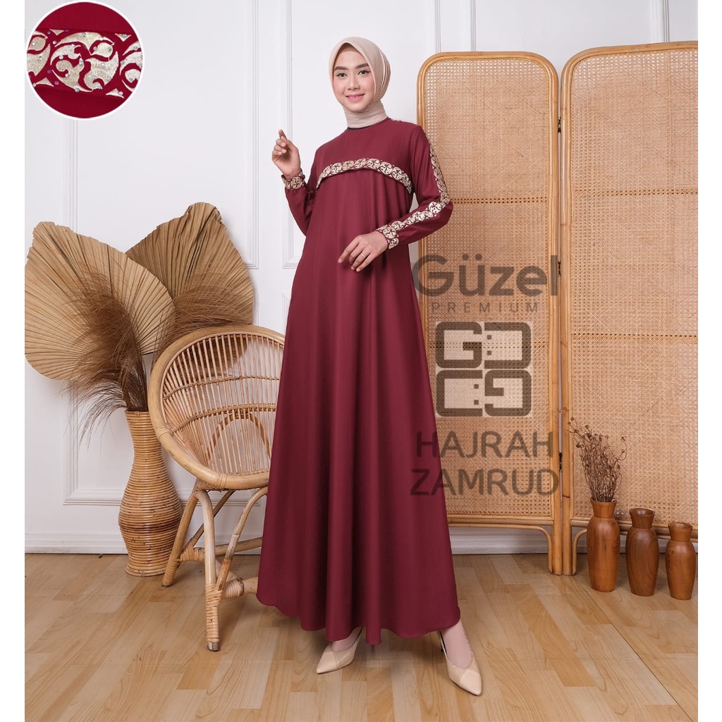 WILI MUSLIM / GAMIS HAJRAH ZAMRUD DRESS MUSLIM WANITA PREMIUM TERBARU 2022 / BAHAN KATUN MADINA TOYO