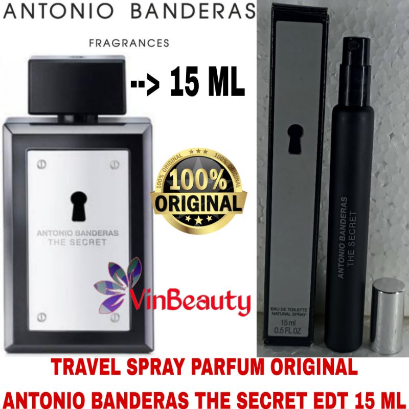 TraveL Spray Parfum OriginaL Antonio Banderas The Secret EDT 15 ml For Men Murah