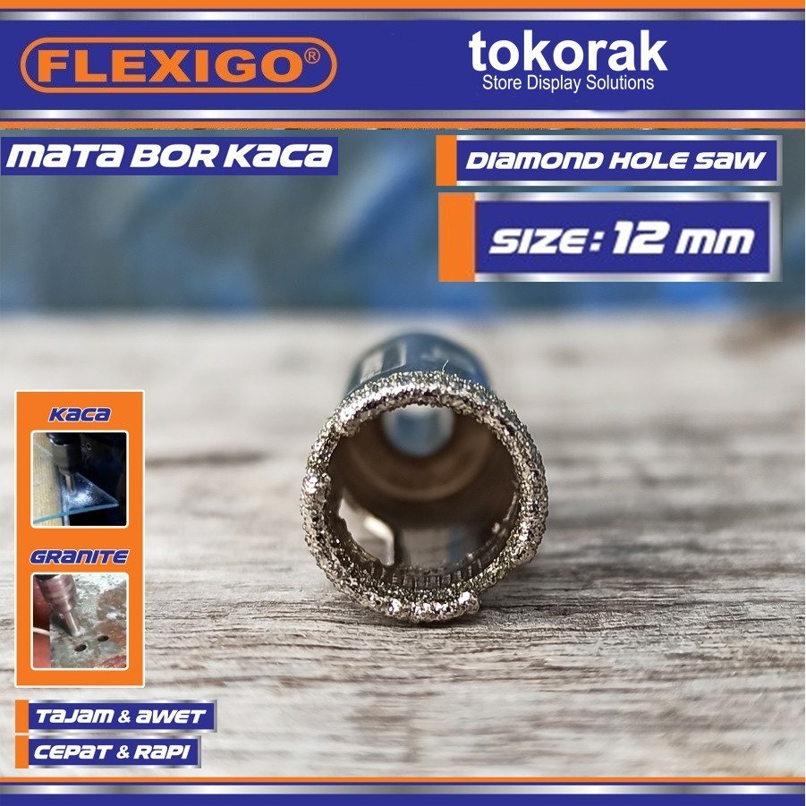 MATA BOR KACA 12 MM FLEXIGO - MATA BOR GRANITE - DIAMOND HOLE SAW