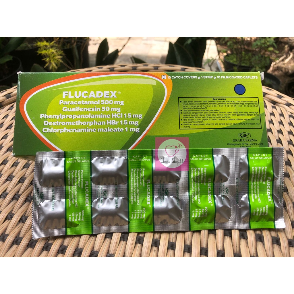 Flucadex Tablet Strip/ Obat Influenza Tablet/ Obat Gejala Influenza Tablet/ Obat Flu Tablet/ Obat Gejala Flu Tablet/ Obat Bersin-Bersin Flu Tablet/ Obat Hidung Tersumbat Tablet/ Obat Sakit Kepala Tablet/ Obat Pusing Tablet/ Obat Batuk Pilek Tablet - OF10-1